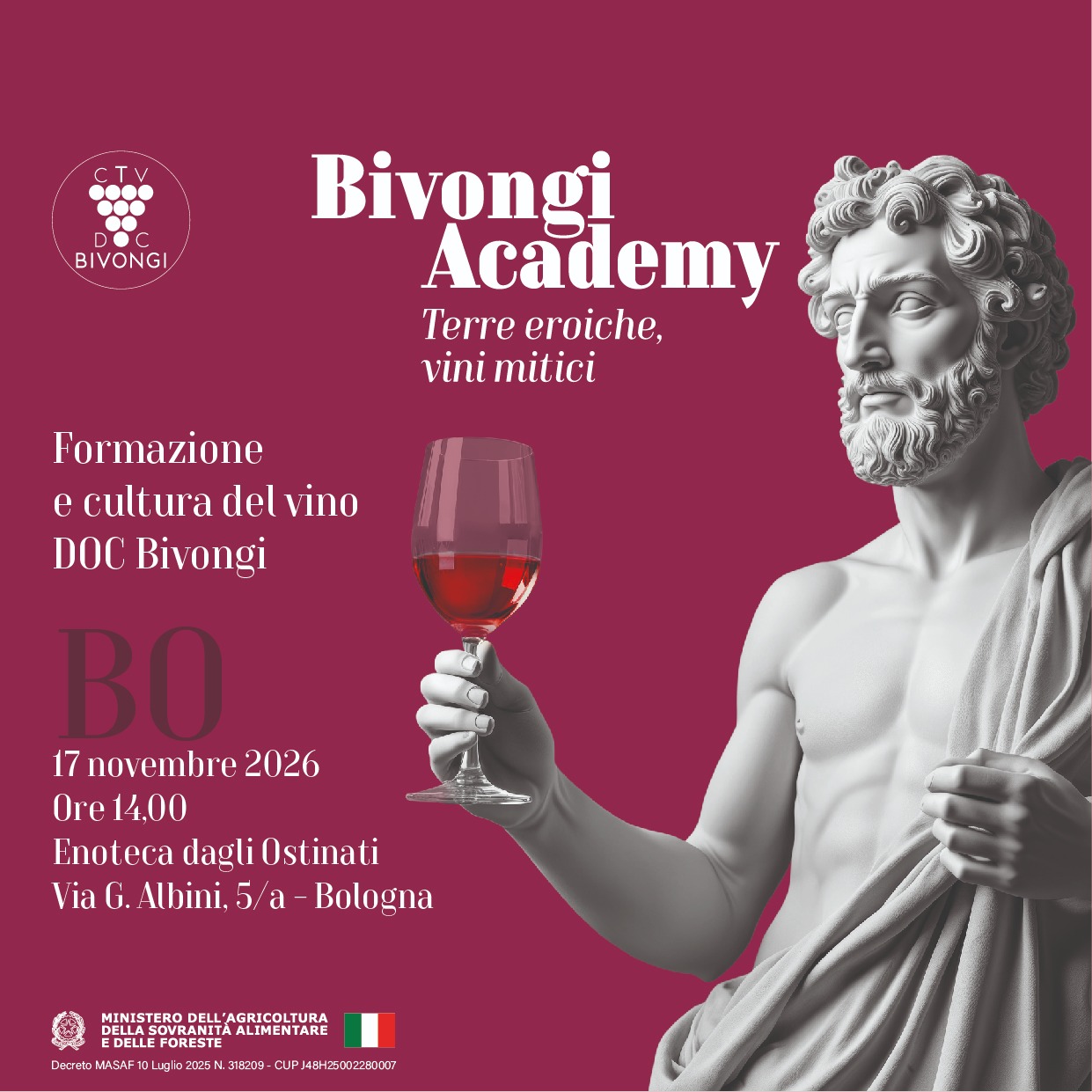 Bivongi Academy a Bologna, 17 novembre 2026