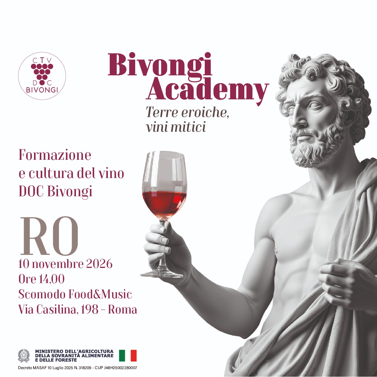 Bivongi Academy a Roma, 10 novembre 2026